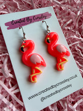 Load image into Gallery viewer, Flamingo Charm Earrings
