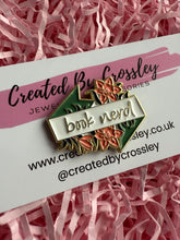 Load image into Gallery viewer, Book Nerd Reading Pin Badge
