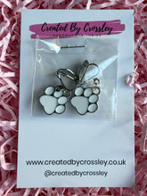 Load image into Gallery viewer, White Paw Print Clip On Earrings
