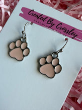 Load image into Gallery viewer, Pink Paw Print Charm Earrings
