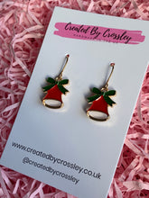 Load image into Gallery viewer, Red Christmas Bell Charm Earrings
