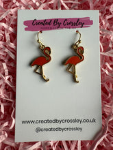 Load image into Gallery viewer, Pink Flamingo Charm Earrings
