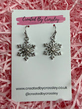 Load image into Gallery viewer, Gem Snowflake Charm Earrings
