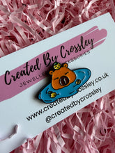 Load image into Gallery viewer, Swimming Capybara Pin Badge

