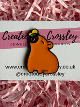 Load image into Gallery viewer, Butterfly Capybara Pin Badge
