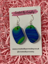 Load image into Gallery viewer, Blue and Green Clay Earrings
