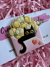Load image into Gallery viewer, Flower Cat Envelope Pin Badge
