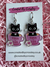 Load image into Gallery viewer, Tea Cat Charm Earrings
