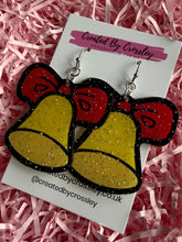 Load image into Gallery viewer, Large Christmas Bells Charm Earrings
