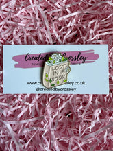 Load image into Gallery viewer, “Lost in a book” Flower Book Pin Badge
