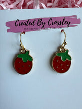 Load image into Gallery viewer, Strawberry Charm Earrings
