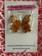 Load image into Gallery viewer, Gingerbread Man Clip On Earrings
