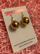 Load image into Gallery viewer, Gold Disco Ball Charm Earrings
