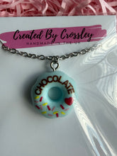 Load image into Gallery viewer, Blue Doughnut Charm Necklace
