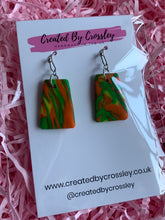 Load image into Gallery viewer, Green Pattern Clay Earrings
