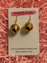 Load image into Gallery viewer, Gold Disco Ball Charm Earrings
