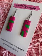 Load image into Gallery viewer, Pink Green Clay Earrings
