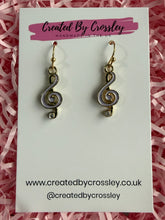 Load image into Gallery viewer, Treble Clef Charm Earrings
