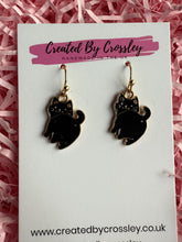 Load image into Gallery viewer, Black Cat Charm Earrings
