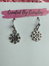 Load image into Gallery viewer, Mini Snowflake Charm Earrings
