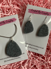 Load image into Gallery viewer, Sparkle Granite Grey Clay Earrings and Necklace
