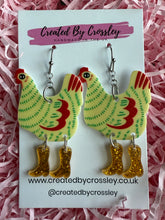 Load image into Gallery viewer, Chicken Charm Earrings
