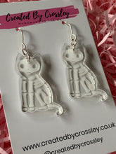 Load image into Gallery viewer, Skeleton Cat Charm Earrings
