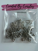 Load image into Gallery viewer, Gem Snowflake Clip On Earrings
