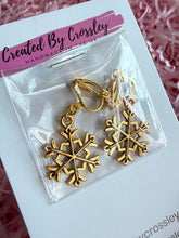 Load image into Gallery viewer, Snowflake Clip On Earrings
