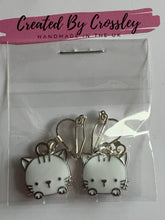 Load image into Gallery viewer, White Cat Clip On Earrings
