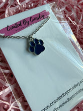 Load image into Gallery viewer, Blue Paw Print Charm Necklace
