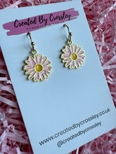 Load image into Gallery viewer, Pink Flower Charm Earrings

