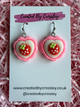 Load image into Gallery viewer, Strawberry Hearts Charm Earrings
