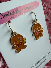 Load image into Gallery viewer, Gingerbread Man Charm Earrings
