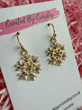 Load image into Gallery viewer, Gem Snowflake Charm Earrings
