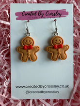 Load image into Gallery viewer, Chunky Gingerbread Man Charm Earrings
