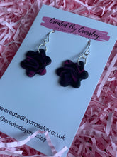 Load image into Gallery viewer, Pink and Black Clay Earrings

