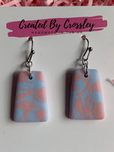 Load image into Gallery viewer, Pink Blue Clay Earrings
