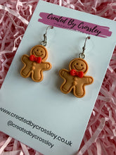 Load image into Gallery viewer, Chunky Gingerbread Man Charm Earrings
