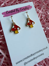 Load image into Gallery viewer, Mushroom Charm Earrings
