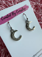 Load image into Gallery viewer, Gem Moon Charm Earrings
