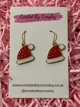 Load image into Gallery viewer, Santa Hat Charm Earrings
