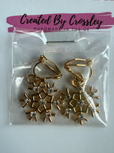 Load image into Gallery viewer, Gem Snowflake Clip On Earrings
