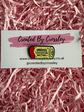 Load image into Gallery viewer, “Warning! Low Social Battery” Pin Badge
