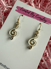 Load image into Gallery viewer, Treble Clef Charm Earrings

