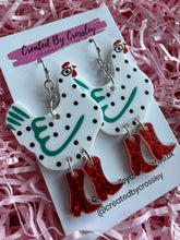 Load image into Gallery viewer, White Chicken Charm Earrings
