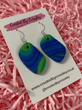 Load image into Gallery viewer, Blue and Green Clay Earrings
