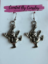 Load image into Gallery viewer, Dancing Snowman Charm Earrings
