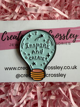 Load image into Gallery viewer, “Inspire and Create” Lightbulb Pin Badge
