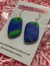 Load image into Gallery viewer, Blue and Green Clay Earrings
